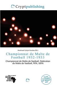 Championnat de Malte de Football 1932-1933