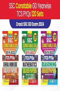 SSC Constable GD Math + Reasoning + General Awareness TCS PYQs 2024 Exam Solved Papers Total 120 Sets Each( 3 Book GD Combo) (English Medium