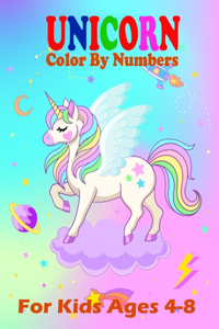 Unicorn Color By Numbers For Kids Ages 4-8