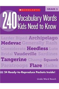 240 Vocabulary Words Kids Need to Know: Grade 5