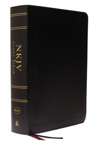NKJV Study Bible, Leathersoft, Black, Full-Color, Thumb Indexed, Comfort Print