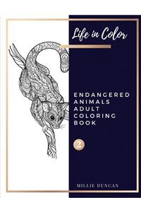 ENDANGERED ANIMALS ADULT COLORING BOOK (Book 2)