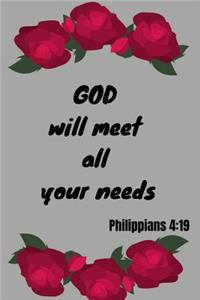 God will meet all your needs - Philippians 4