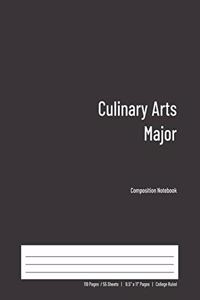 Culinary Arts Major Composition Notebook