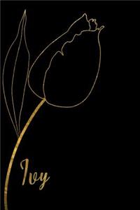 Ivy: Personalized Writing Journal for Women - Elegant Black and Gold