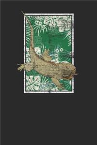 Iguana With Leaves