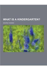 What Is a Kindergarten?