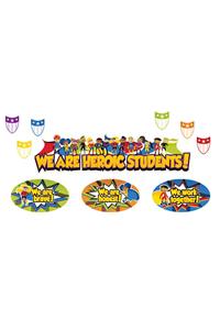 Super Power Heroic Students Mini Bulletin Board Set
