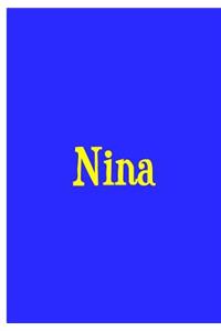 Nina - Blue Personalized Notebook / Extended Lined Pages / Soft Matte Cover