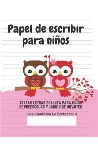 Papel de escribir para niños