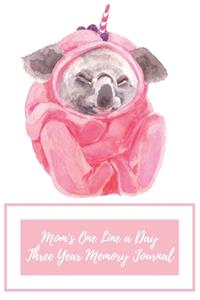 Mom's One Line a Day Three Year Memory Journal