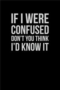 If I were Confused Don't You Think I'd Know It
