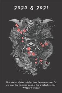 Samurai 2020 & 2021 Weekly Planner - Two Year Appointment Book Gift - Two-Year Agenda Notebook for Goal Planning