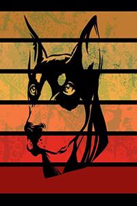 Doberman Retro Stripes Notebook