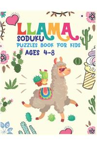 LLAMA Soduku Puzzles Book For Kids Ages 4-8