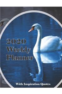 2020 Weekly Planner With Inspirational Quotes: White Swan Dated Planner and Note Pages