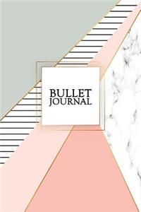 Bullet Journal: Marble + Gold Bullet Journal - 120-Page 1/4 Inch Dot Grid Notebook - 6 X 9 Marble & Gold Perfect Bound Softcover