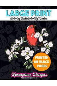 Large Print Adult Coloring Book Color By Number