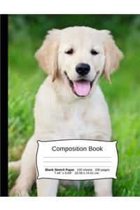 Dog Composition Notebook, Blank Sketch Paper