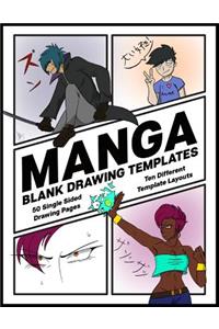 Manga Blank Drawing Templates: Ten Different Template Layouts; Single-Sided Drawing Comic Panel Pages