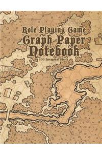 Role Playing Game Graph Paper Notebook 100 Hexagonal Sheets