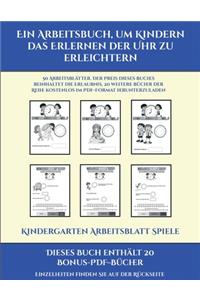 Kindergarten Arbeitsblatt Spiele (Ein Arbeitsbuch, um Kindern das Erlernen der Uhr zu erleichtern)