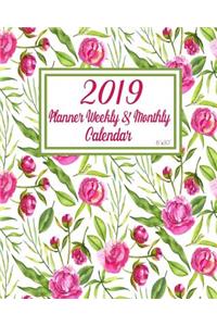 2019 Planner Weekly & Monthly Calendar 8 X 10
