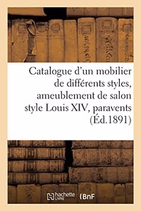 Catalogue d'Un Mobilier de Différents Styles, Ameublement de Salon Style Louis XIV, Paravents