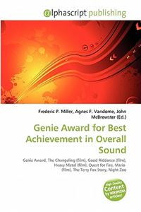 Genie Award for Best Achievement in Overall Sound