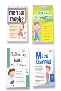 Grade 2 Comprehensive Learning with Mathematics Workbooks Set of 4 Ages 7-8 Years: Gear Up Math, Mental Math, Olympiad, and Challenging Word Problems [Paperback] Scholars Insights