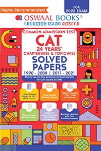 Oswaal CAT 24 Years Chapter-wise and Topic-wise Solved Papers (For 2022 Exam)