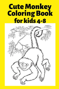 Cute Monkey Coloring Book for kids 4-8