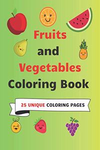 Fruits and Vegetables Coloring Book 25 Unique Coloring Pages