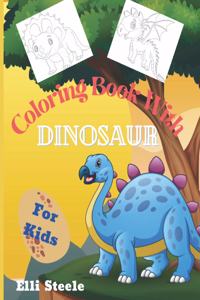 Coloring Book With Dinosaur for Kids