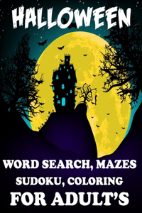 Halloween Word Search Mazes Sudoku Coloring For Adult's