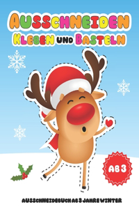 Ausschneidebuch ab 3 Jahre: Winter - Basteln ab 3 Jahren mit 50 Prickelvorlagen für Kinder zum Ausmalen, Prickeln, Ausschneiden als Bastelbuch Geschenk für Jungen und Mädchen i