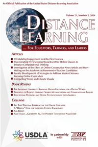 Distance Learning Volume 21 Number 2, 2024