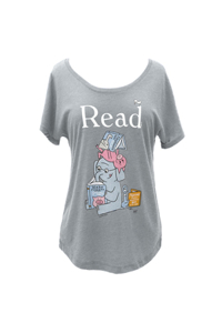 Elephant & Piggie Read (Gray) Women's Relaxed Fit T-Shirt XX-Large