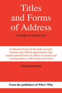 Titles And Forms Of Address (Whos Who) Paperback â€“ 1 January 2002