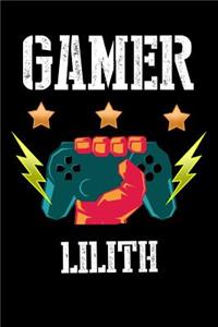 Gamer Lilith: Liniertes Notizbuch für deinen Vornamen