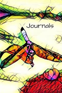 Pretty Purple Amber Dragonfly Lover's Cute Blank Lined Journal for daily thoughts Notebook