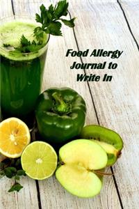 Food Allergy Journal to Write In
