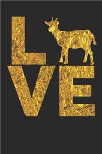 Goats Journal & Sketchbook: Black and Gold Love Goat Silhouette Design Cover