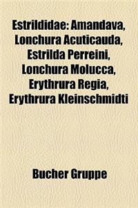Estrildidae: Amandava, Estrilda Perreini, Lonchura Acuticauda, Erythrura, Erythrura Kleinschmidti, Erythrura Regia, Lonchura Molucc