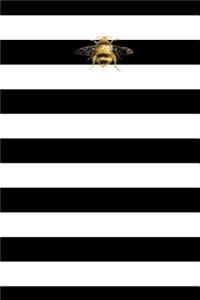 Black White Stripes Notebook Golden Bee