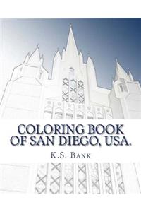 Coloring Book of San Diego, USA.