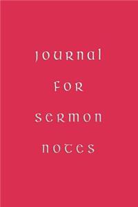 Journal For Sermon Notes