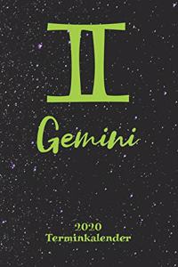 Sternzeichen Terminkalender 2020 - Zwillinge Gemini