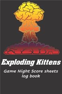 Exploding Kittens Game Night Score sheets log book