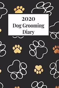 2020 Dog Grooming Appointment Diary - pawprints design